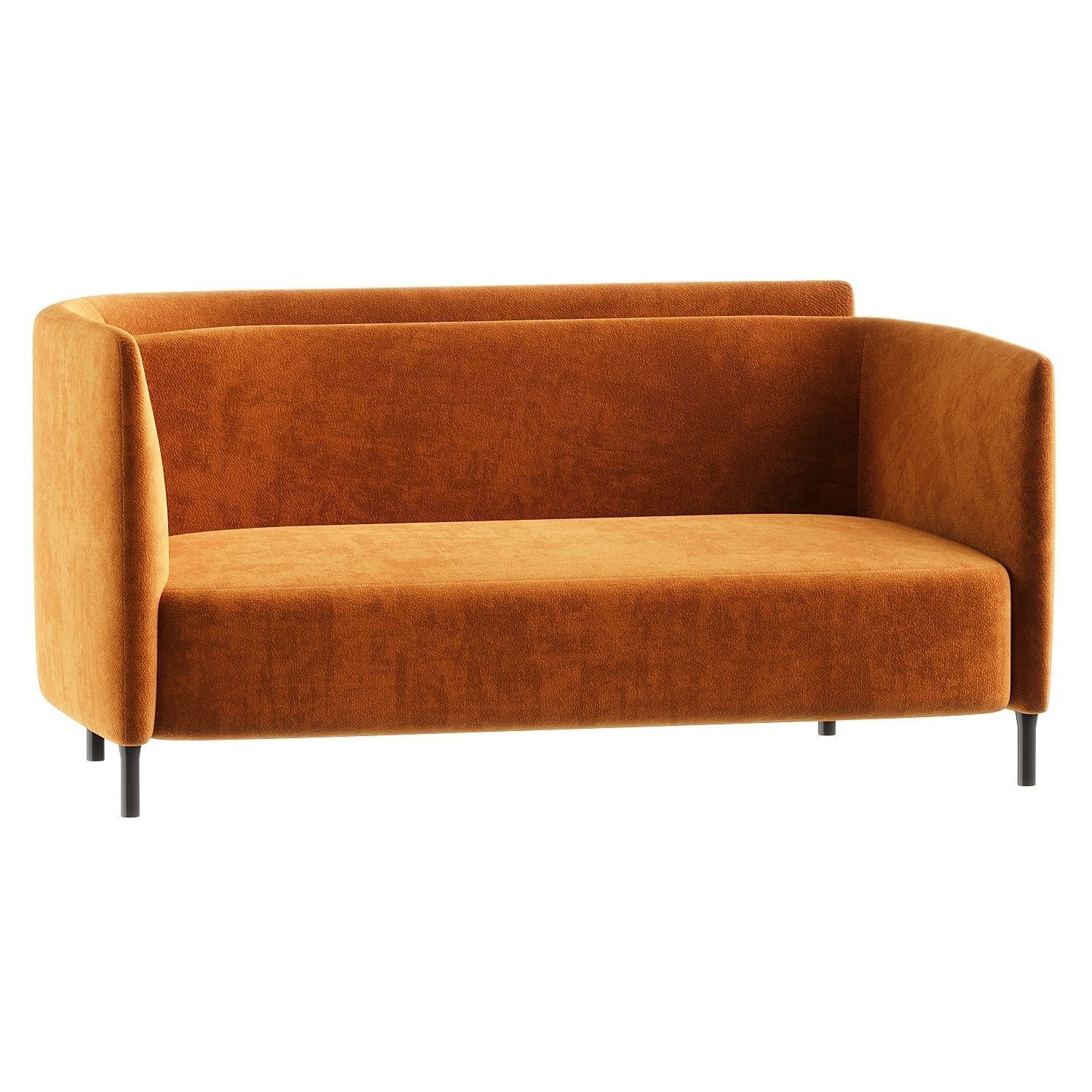 sofa red 3 3D model_2