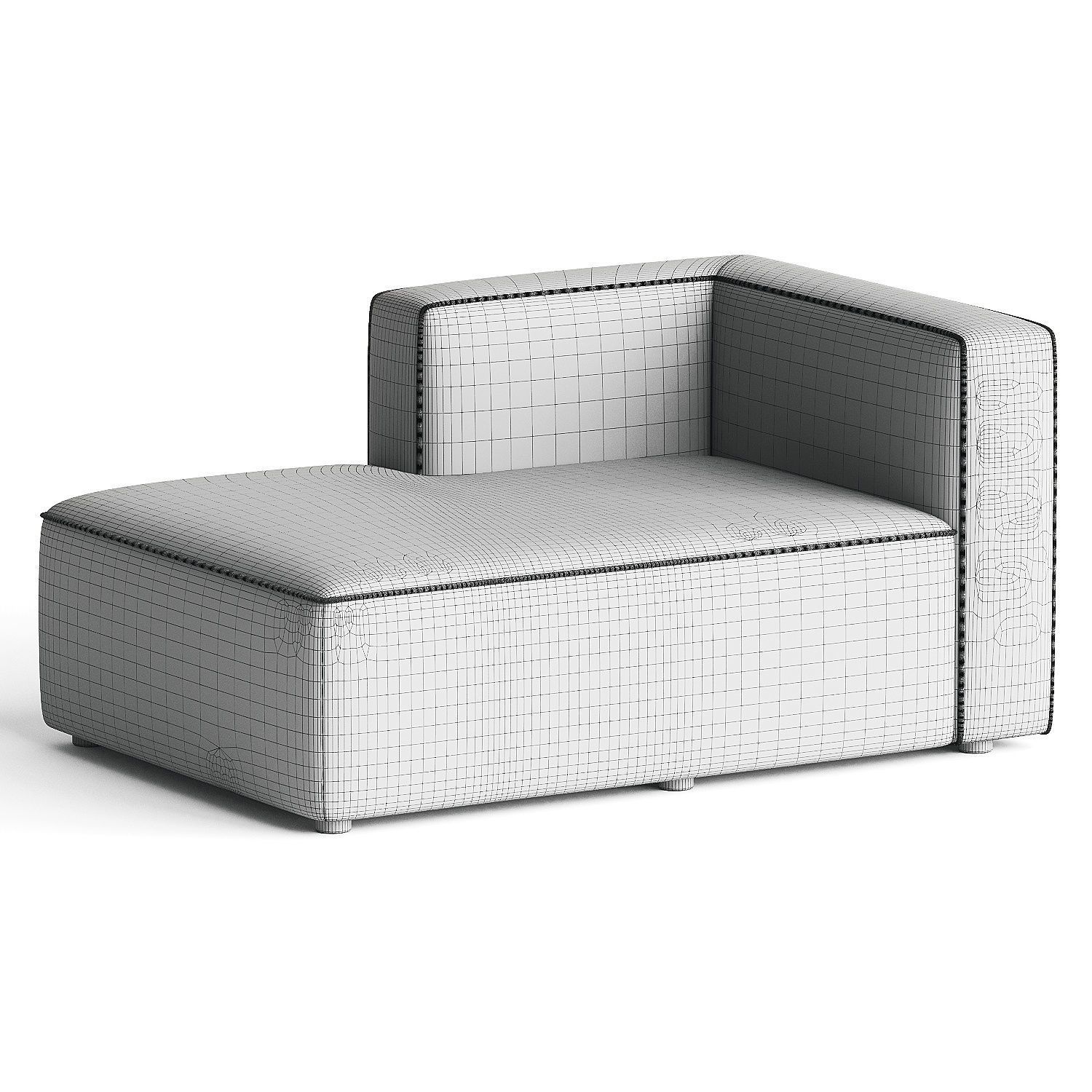 couch red 3D model_3
