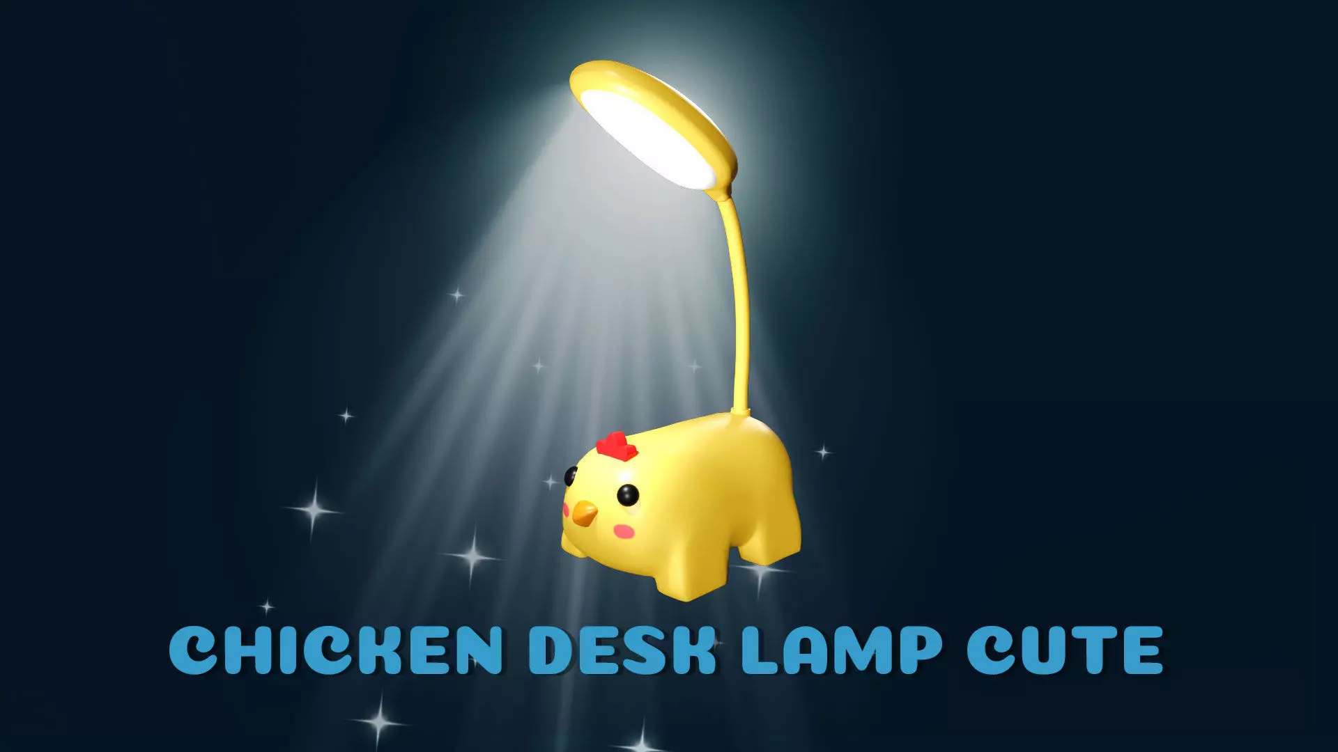 Chicken Desk Lamp Cute Low-poly 3D model_0