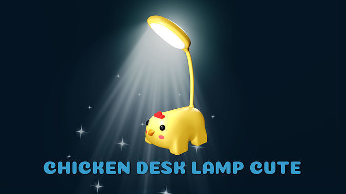 Chicken Desk Lamp Cute Low-poly 3D model