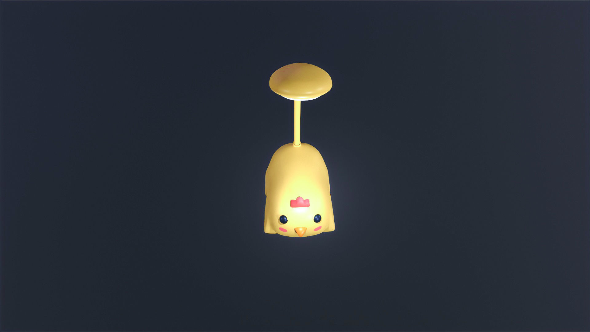 Chicken Desk Lamp Cute Low-poly 3D model_7