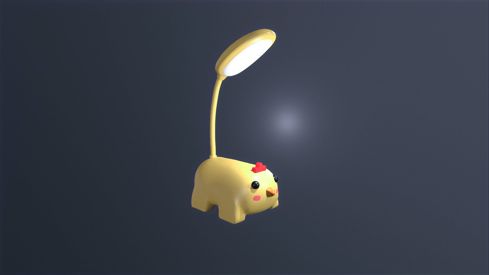 Chicken Desk Lamp Cute Low-poly 3D model_3