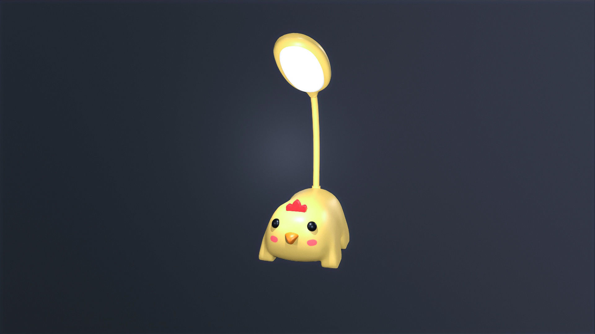 Chicken Desk Lamp Cute Low-poly 3D model_2