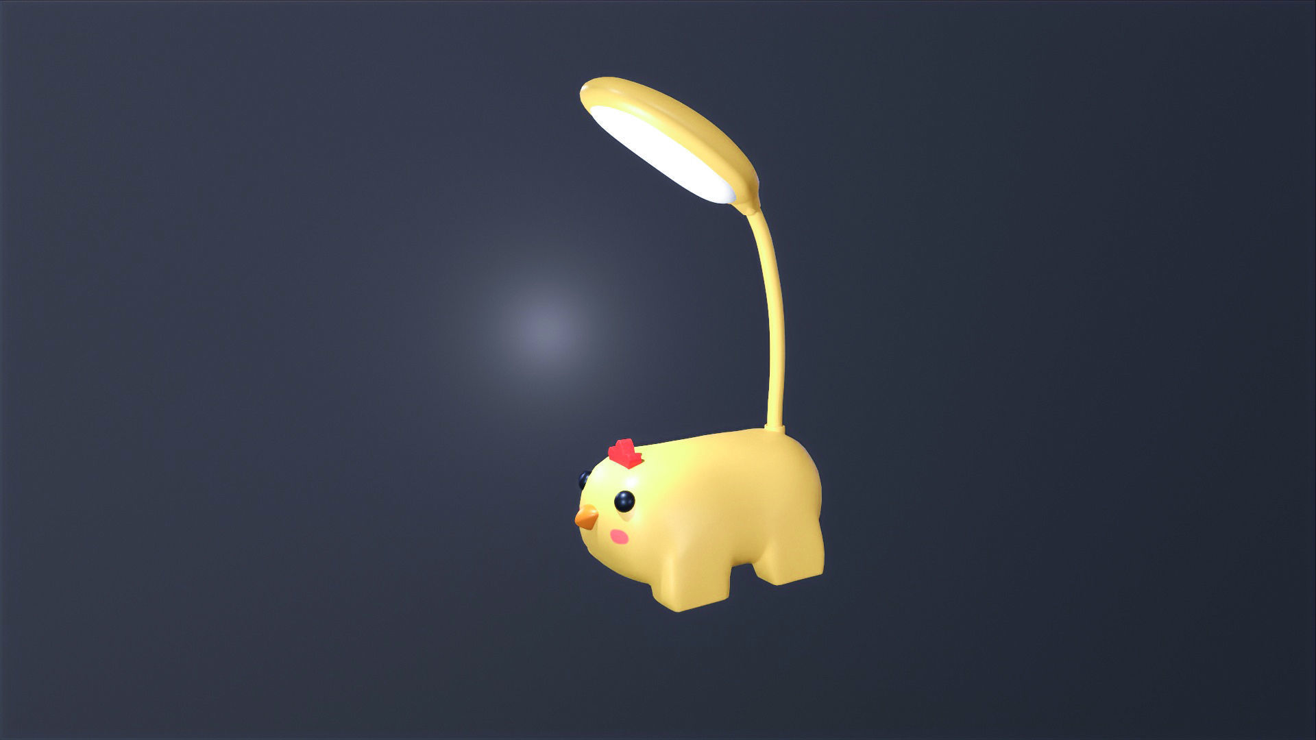 Chicken Desk Lamp Cute Low-poly 3D model_6