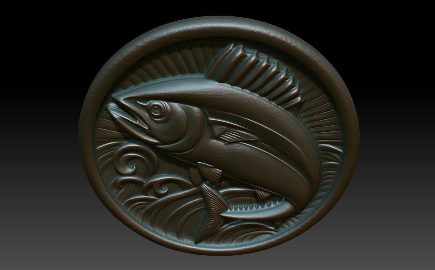 Tuna Basrelief 240601 3D print model_3