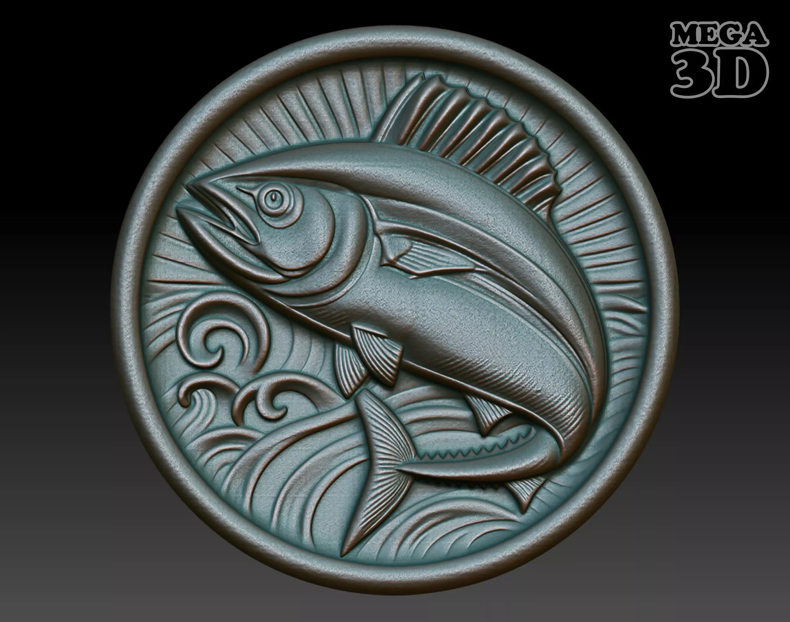 Tuna Basrelief 240601 3D print model_0
