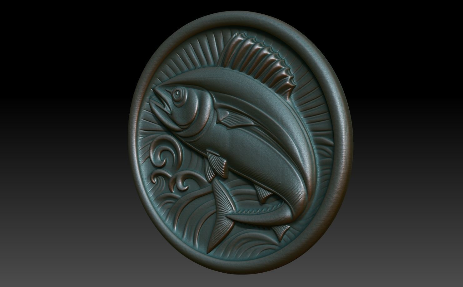 Tuna Basrelief 240601 3D print model_1