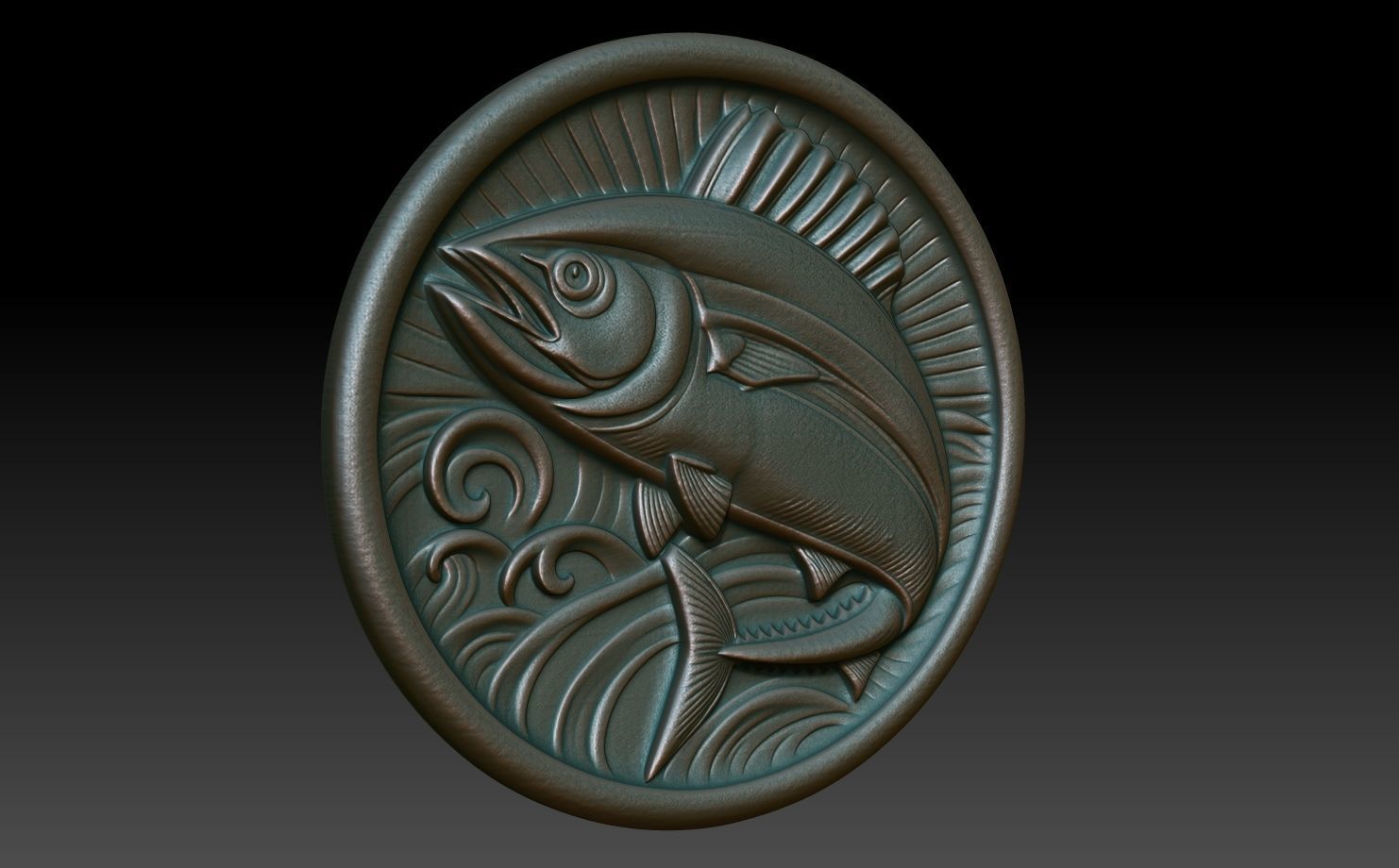 Tuna Basrelief 240601 3D print model_2