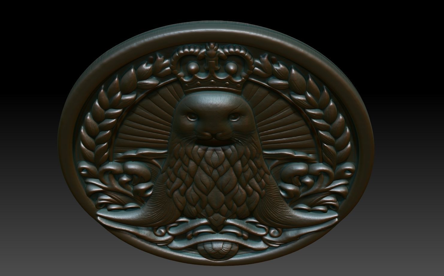 Seal Basrelief 240601 3D print model_3