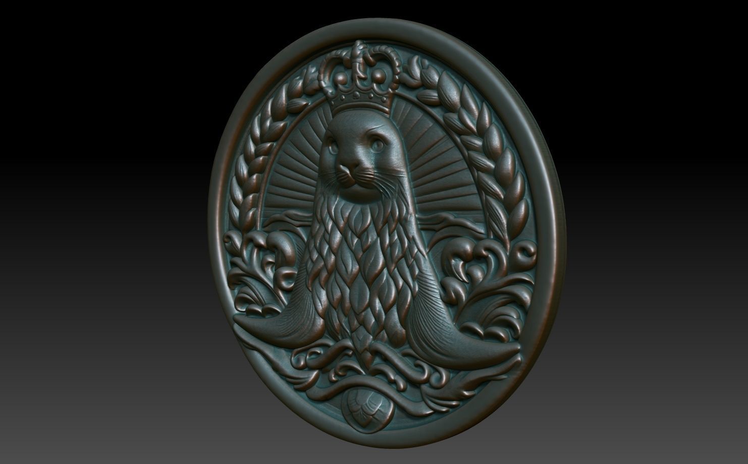 Seal Basrelief 240601 3D print model_1