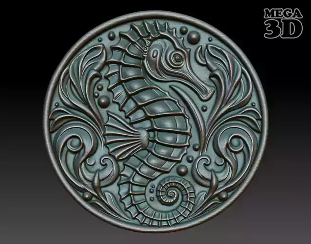 Seahorse Basrelief 240601
