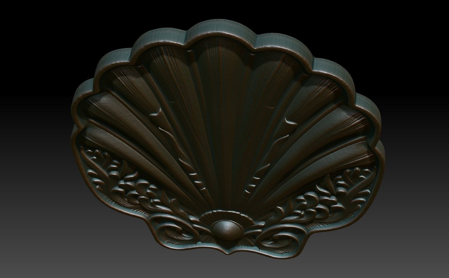Scallop Basrelief 240601 3D print model_3