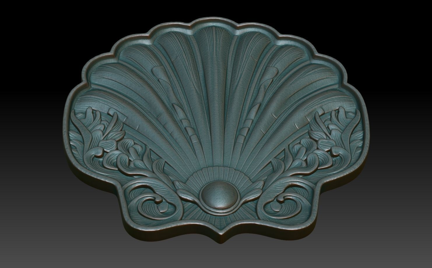 Scallop Basrelief 240601 3D print model_4
