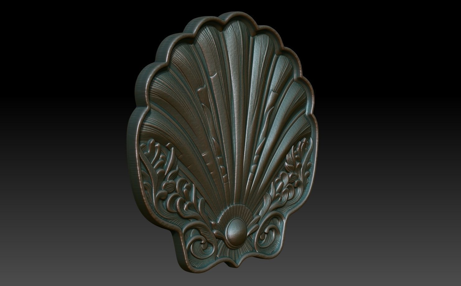 Scallop Basrelief 240601 3D print model_2