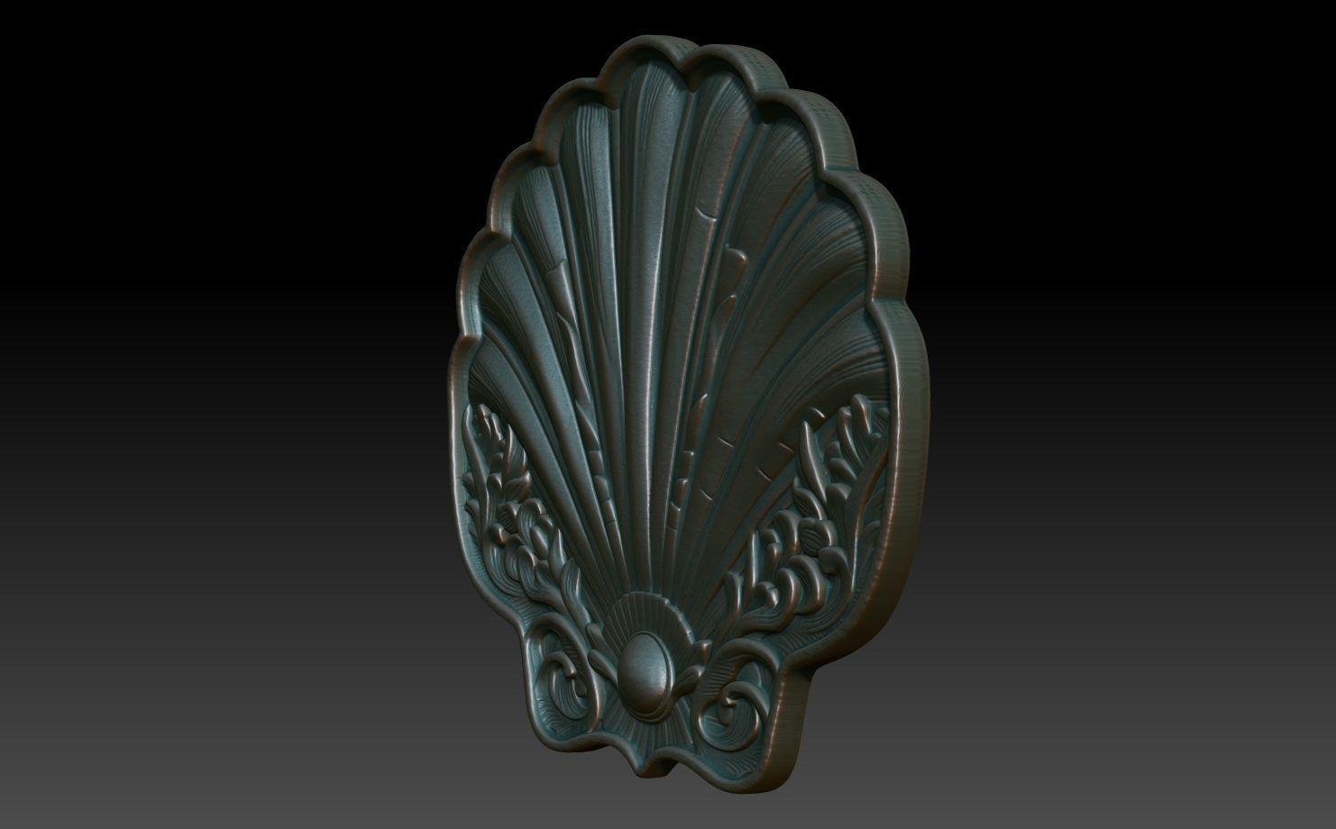 Scallop Basrelief 240601 3D print model_1