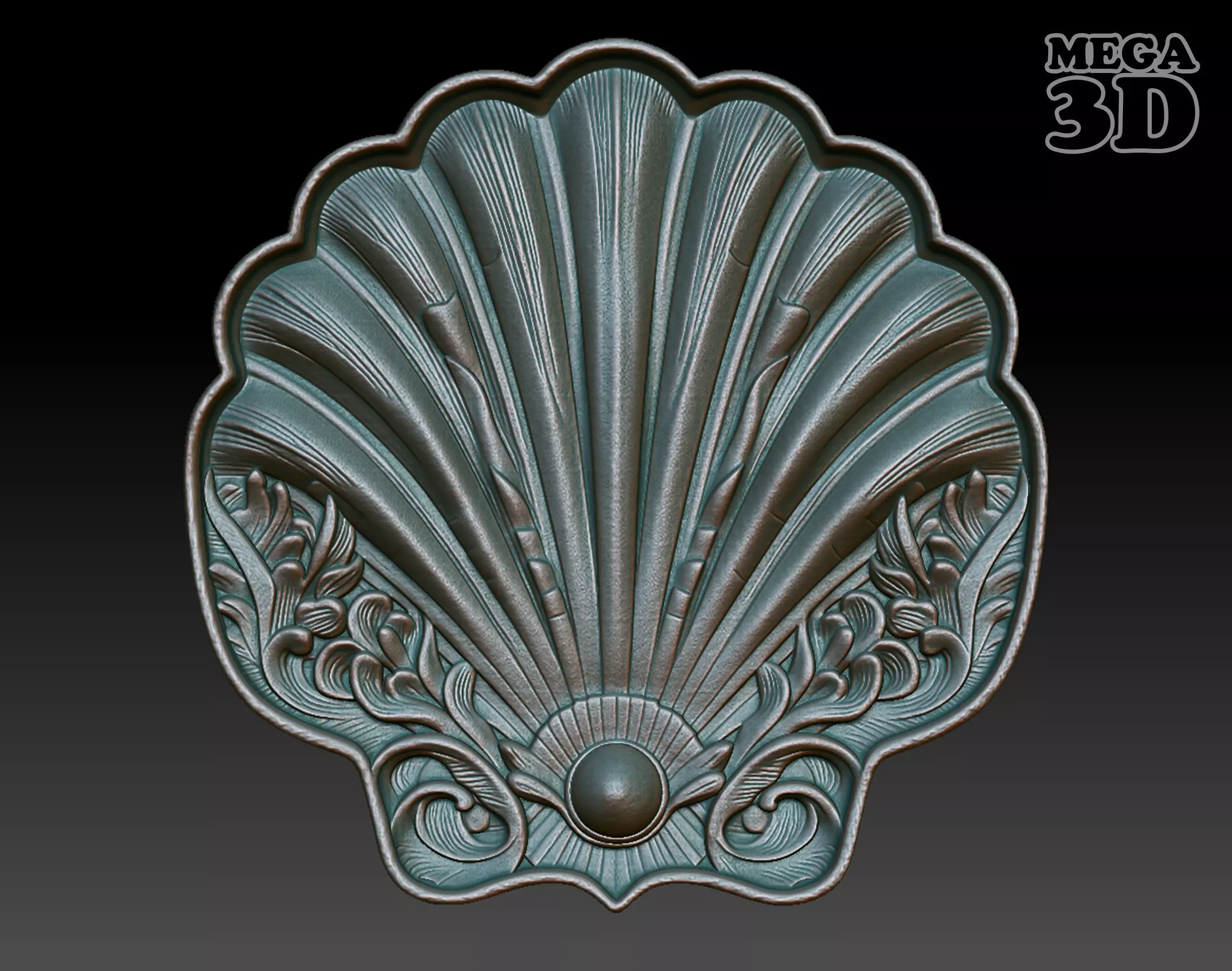 Scallop Basrelief 240601 3D print model_0