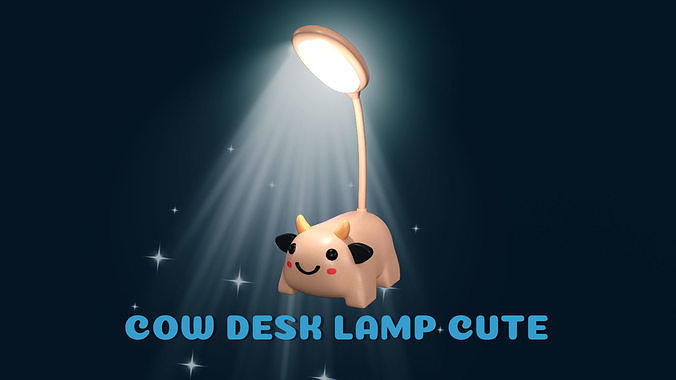 Cow Desk Lamp Cute  Low-poly 3D model