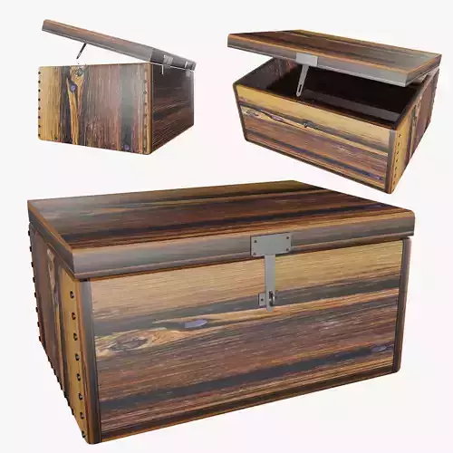 old Wooden box - PBR low poly Low-poly 3D model