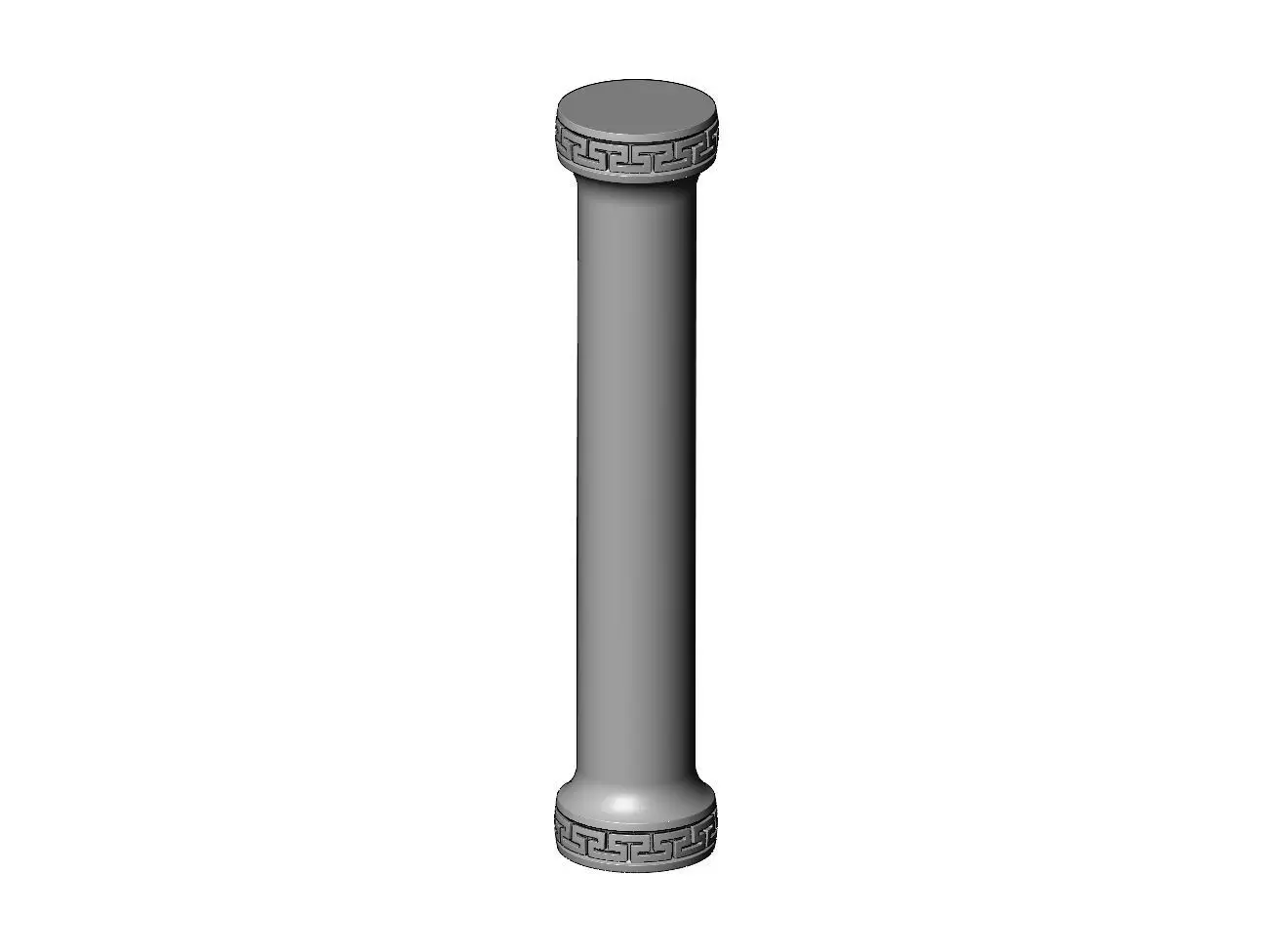 Classic greek key pattern ends round pillar column 3D print model