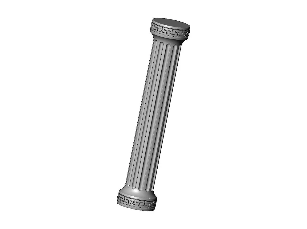 Fluted greek key pattern ends round pillar column 3D print model