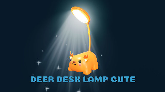 Deer Desk Lamp Cute  Low-poly 3D model