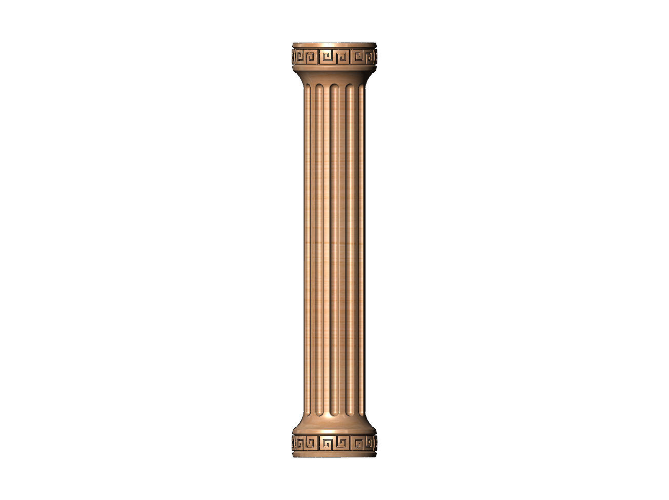 Fluted greek key scrolls ends round pillar column 3D print model_11