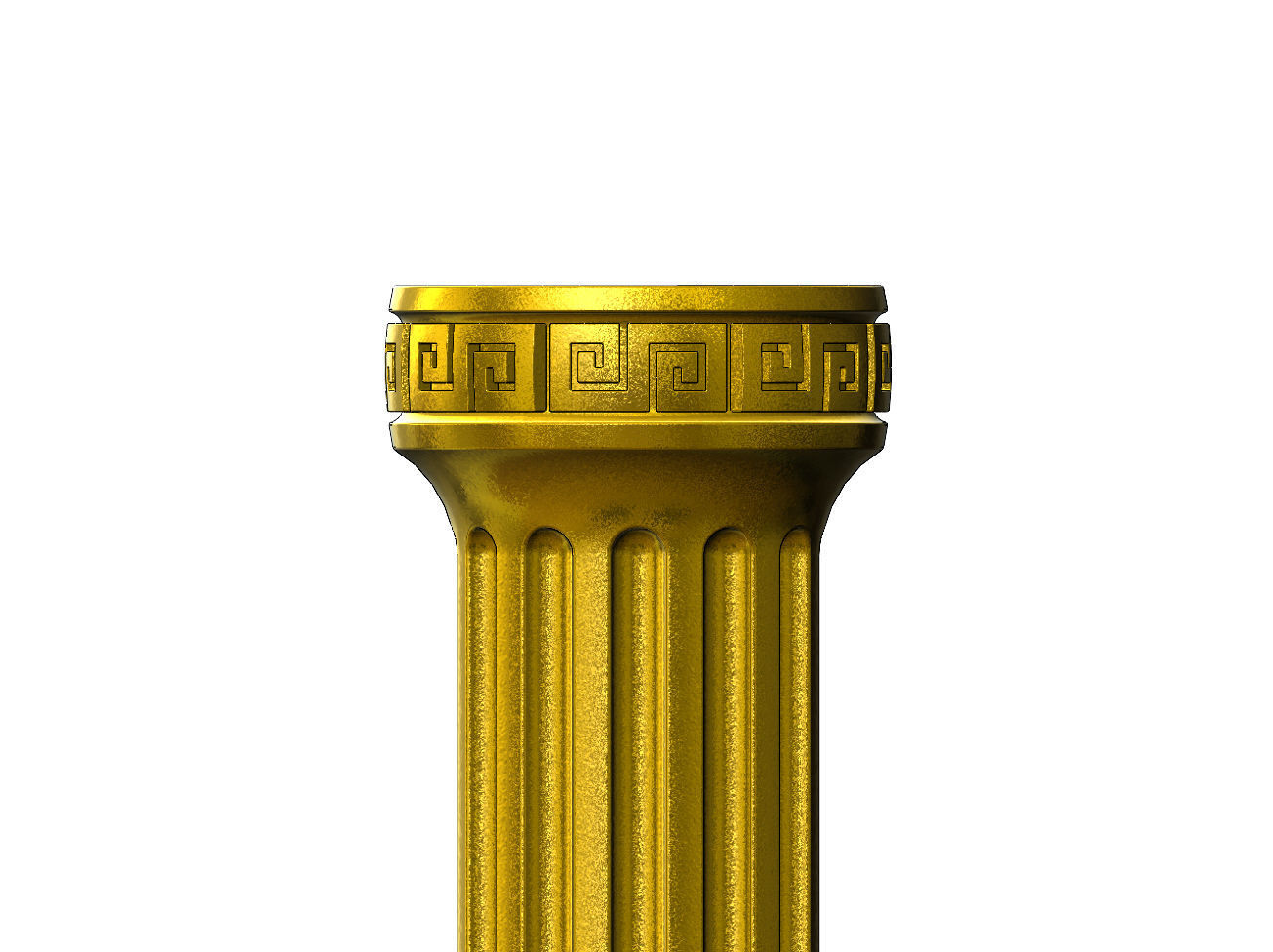 Fluted greek key scrolls ends round pillar column 3D print model_13