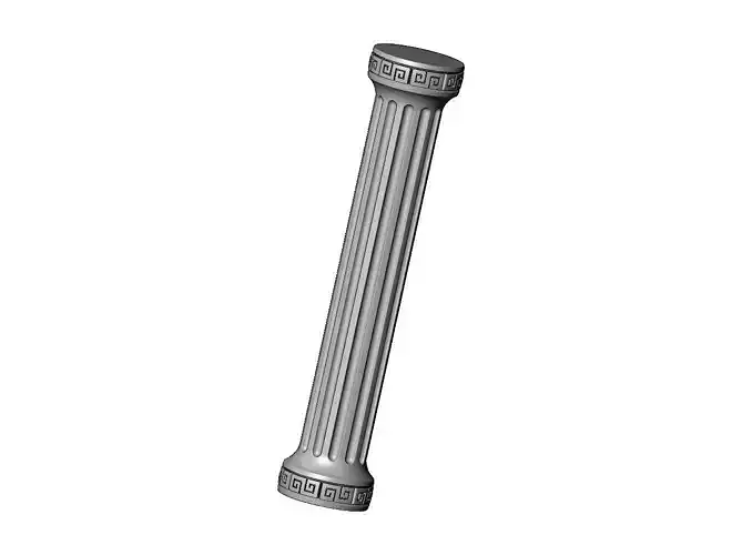 Fluted greek key scrolls ends round pillar column 3D print model Fluted greek key scrolls ends round pillar column 3D print model