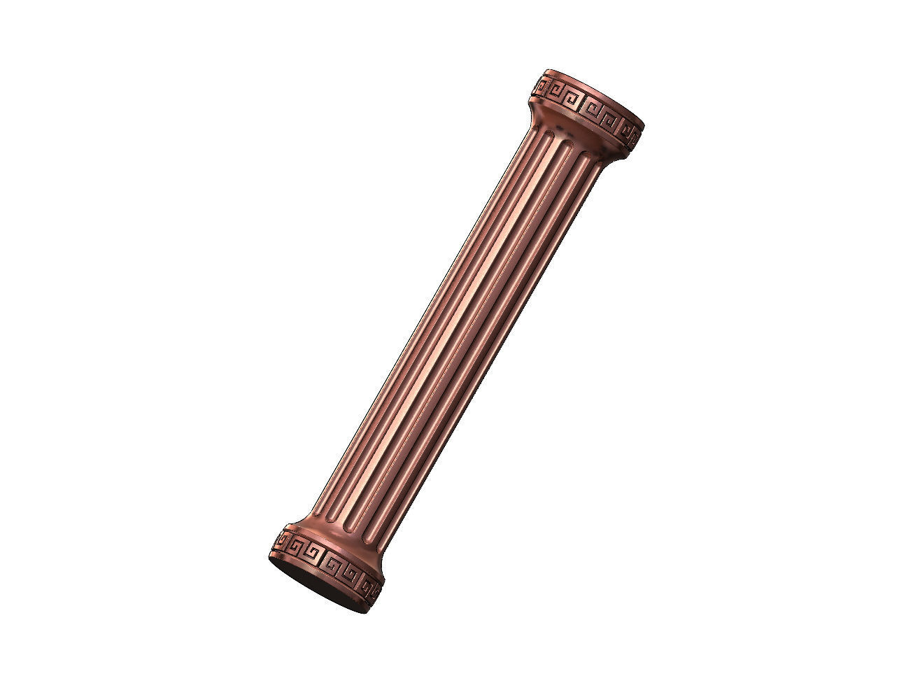 Fluted greek key scrolls ends round pillar column 3D print model_10