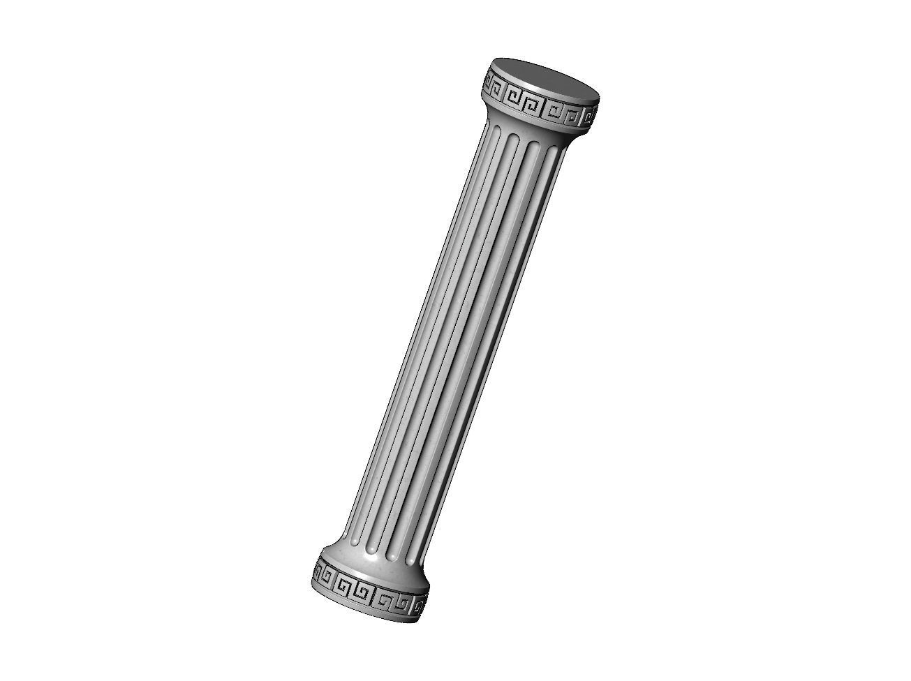 Fluted greek key scrolls ends round pillar column 3D print model_8
