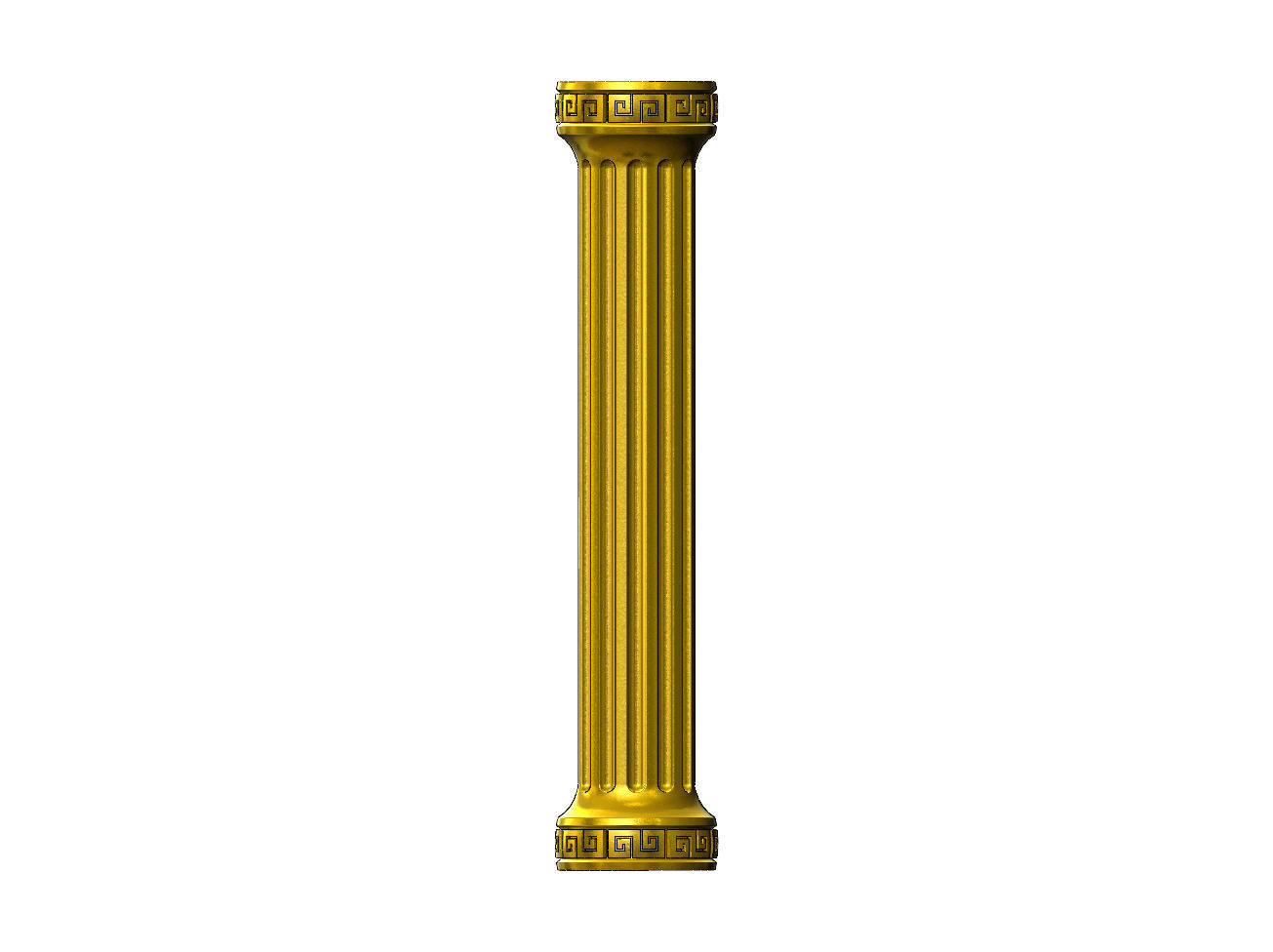 Fluted greek key scrolls ends round pillar column 3D print model_12