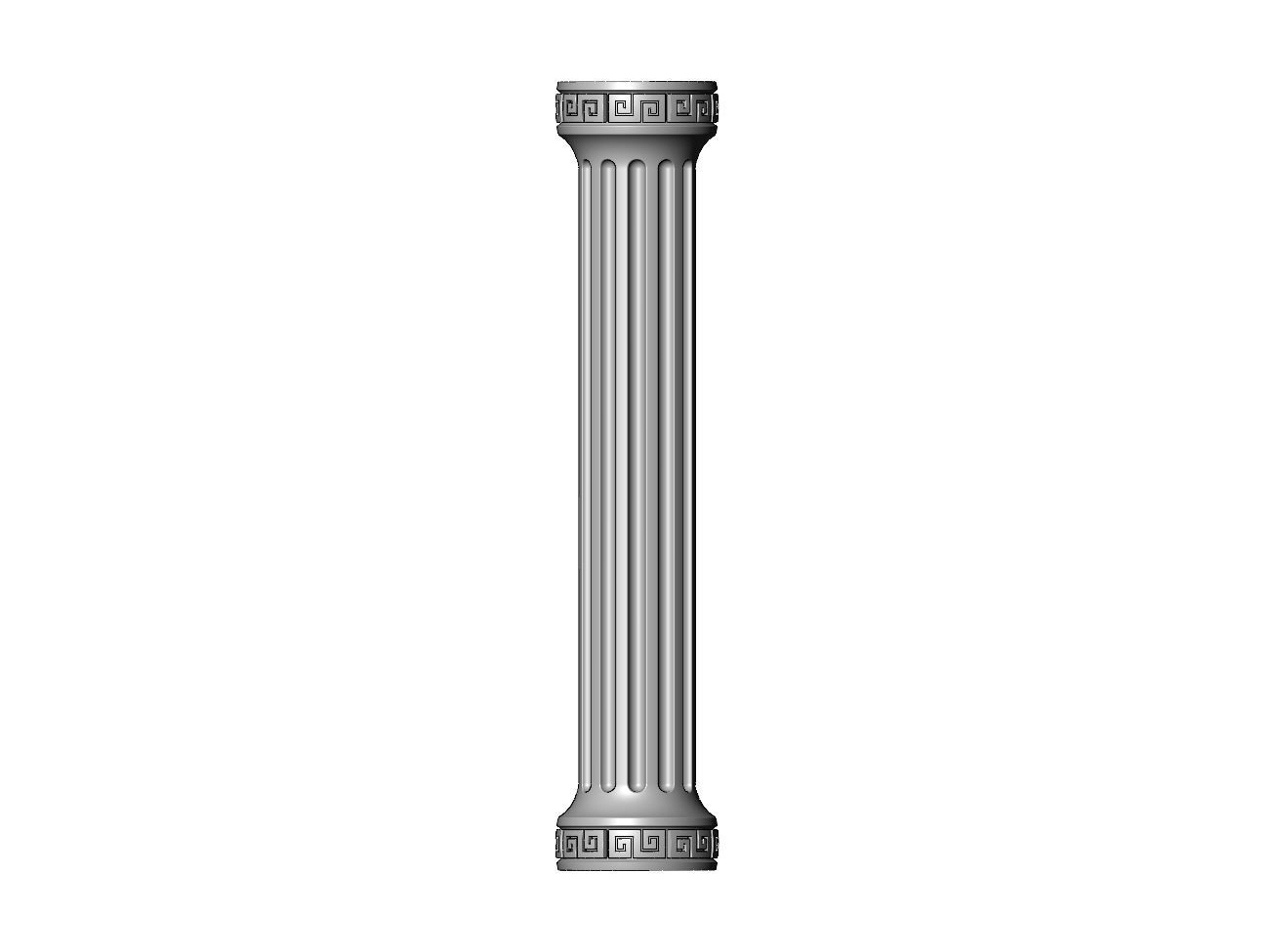 Fluted greek key scrolls ends round pillar column 3D print model_4