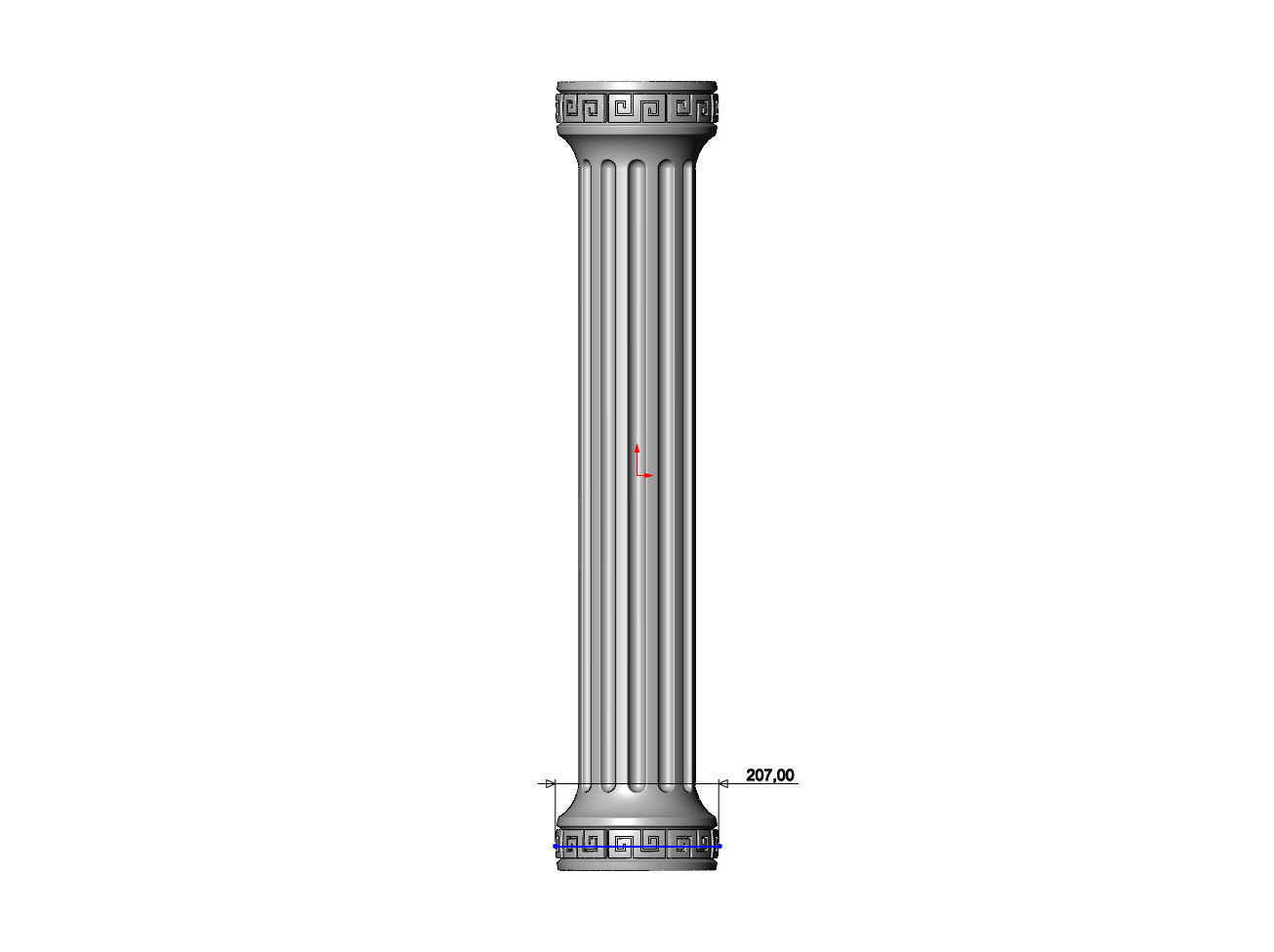 Fluted greek key scrolls ends round pillar column 3D print model_7