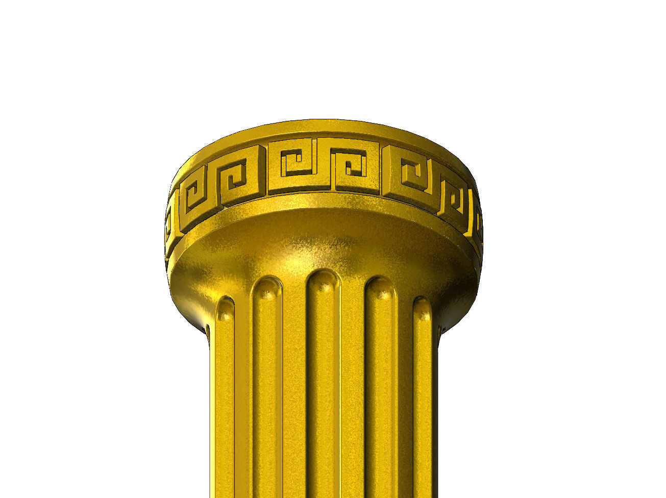 Fluted greek key scrolls ends round pillar column 3D print model_14