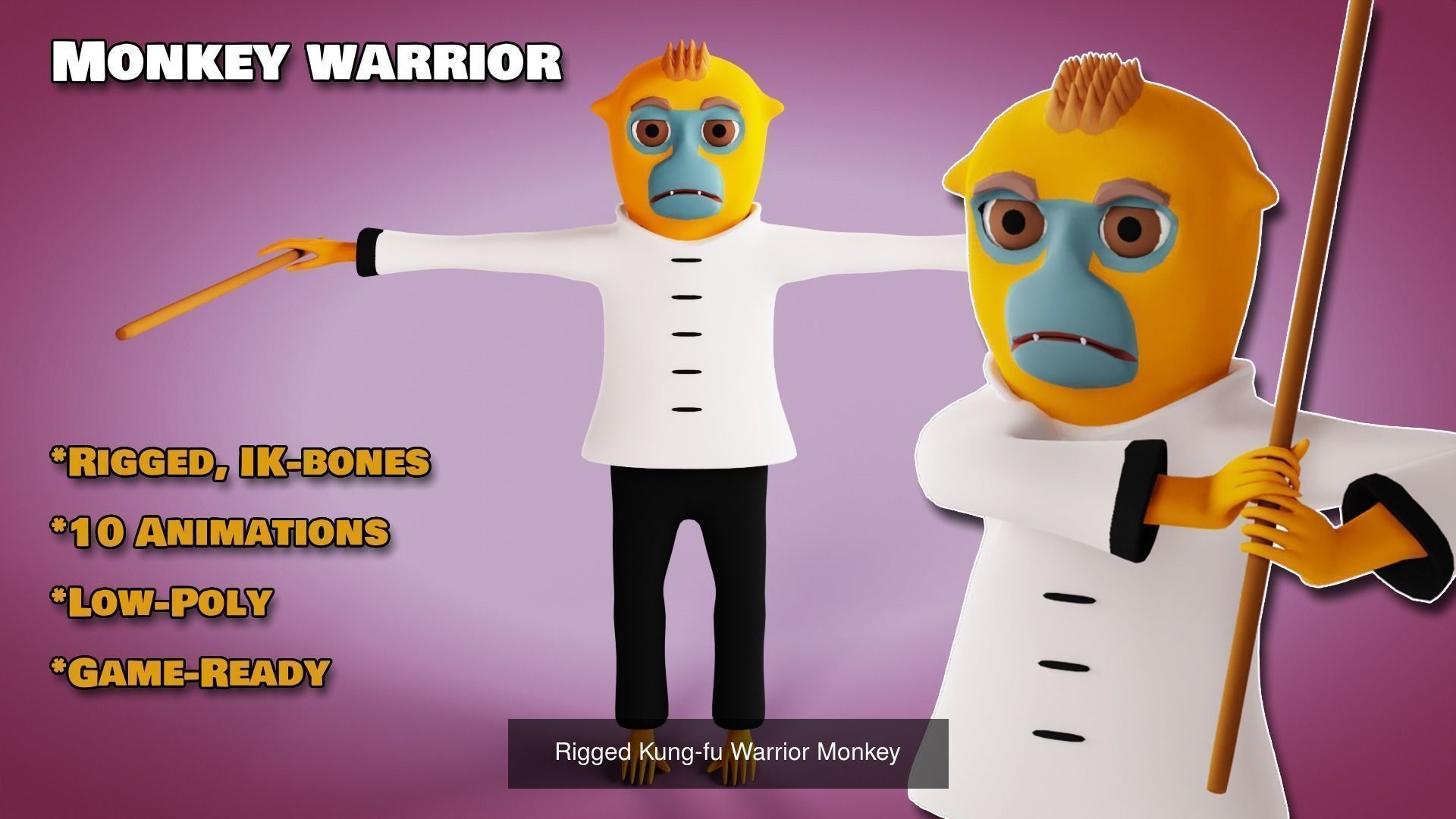 Toon Animated monkey Character pack 3D Model Collection_5