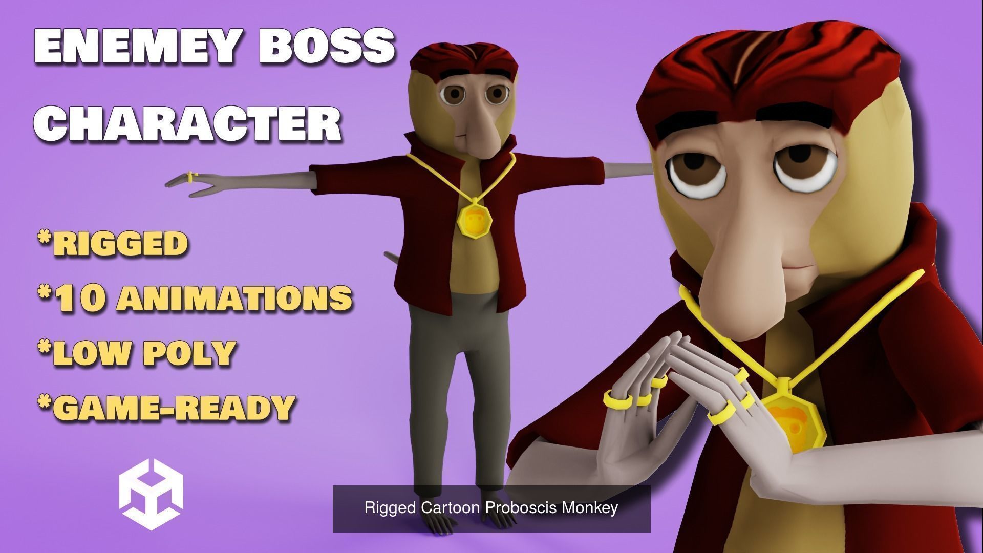 Toon Animated monkey Character pack 3D Model Collection_2