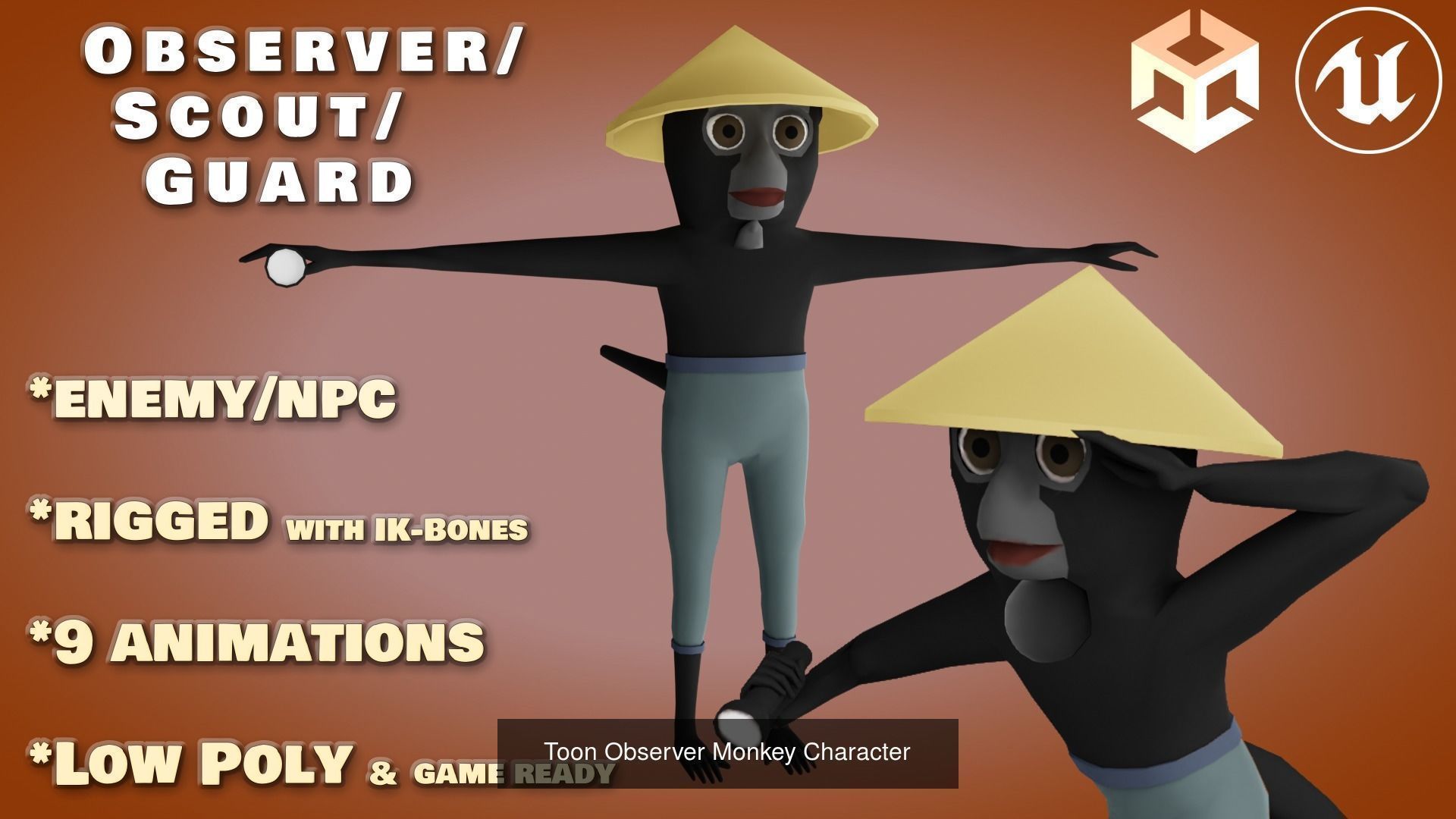 Toon Animated monkey Character pack 3D Model Collection_6