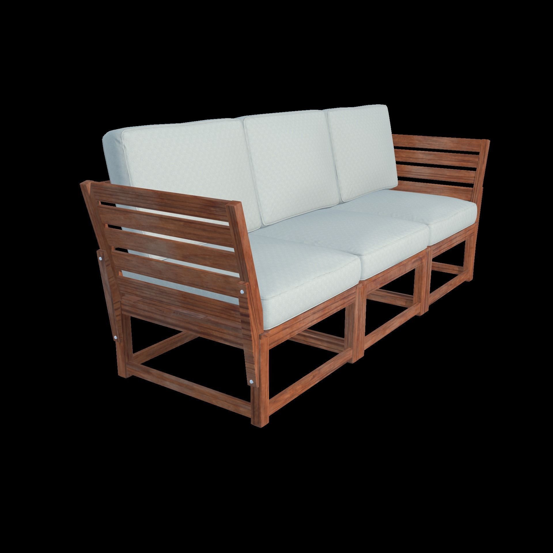 Sofa Three Seater low Poly 3d model 3D model_6
