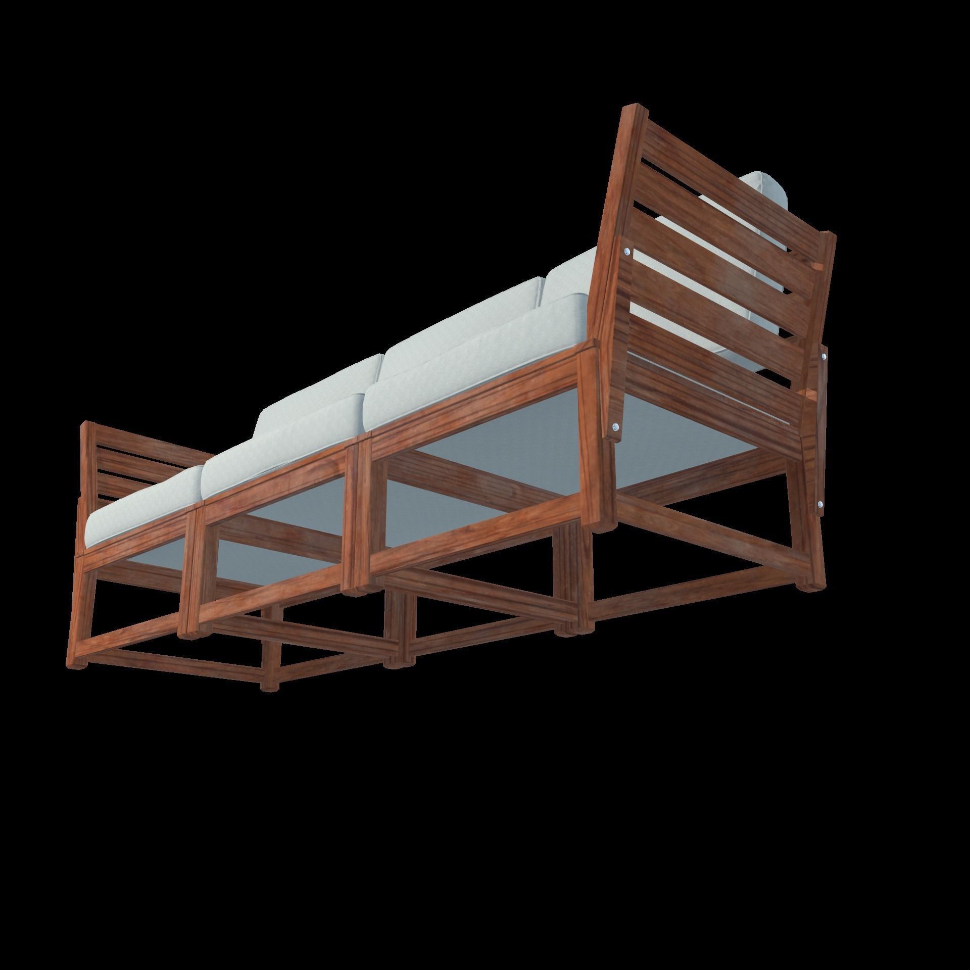 Sofa Three Seater low Poly 3d model 3D model_11