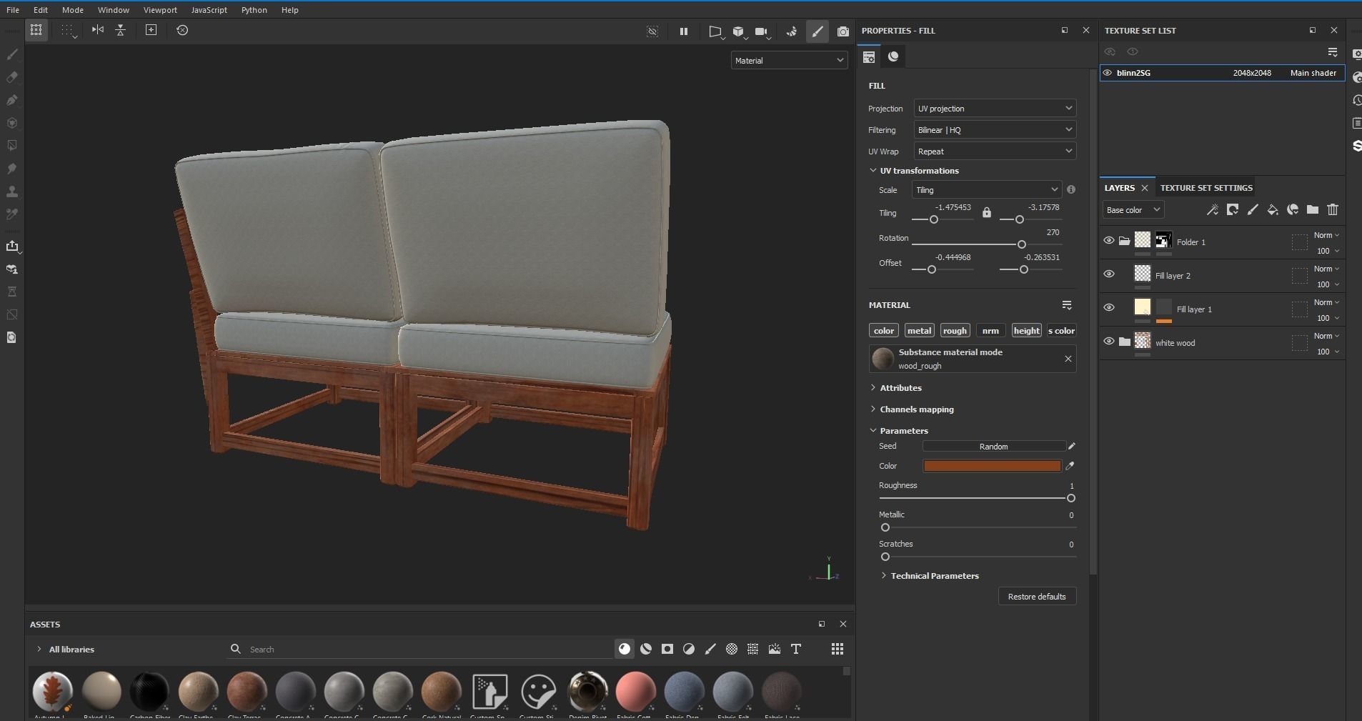 Sofa Three Seater low Poly 3d model 3D model_19