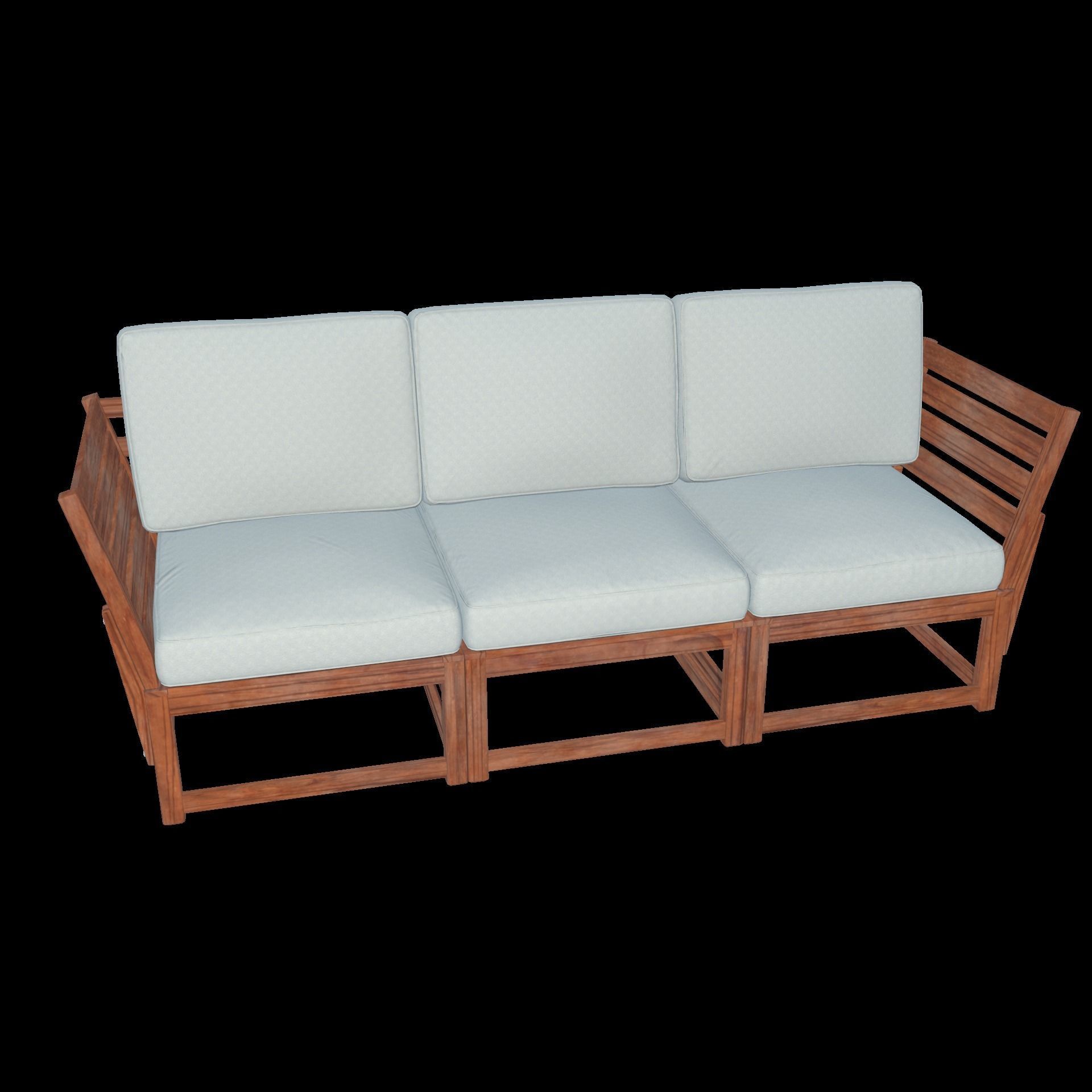 Sofa Three Seater low Poly 3d model 3D model_14