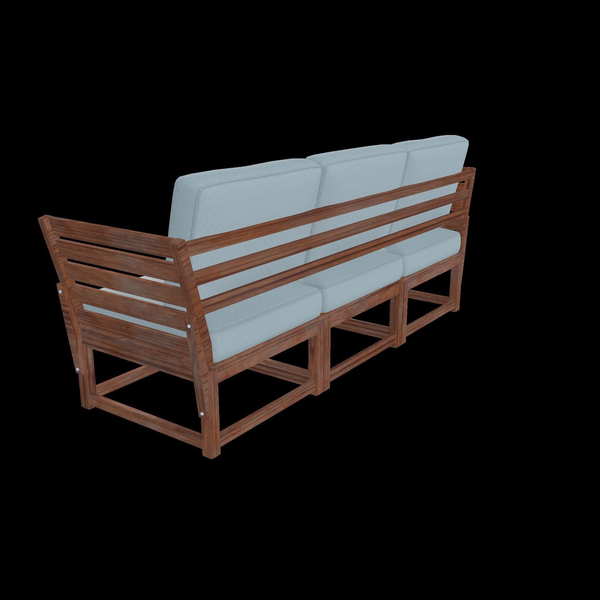 Sofa Three Seater low Poly 3d model 3D model_5