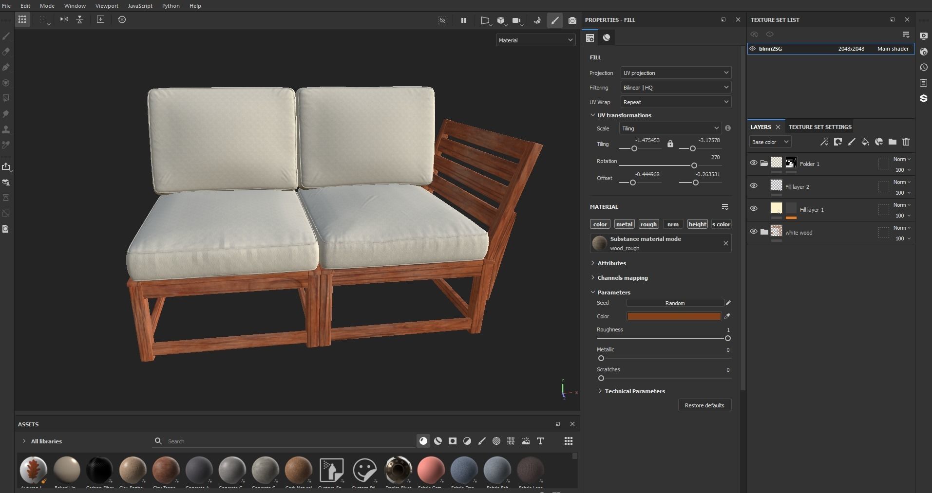 Sofa Three Seater low Poly 3d model 3D model_18