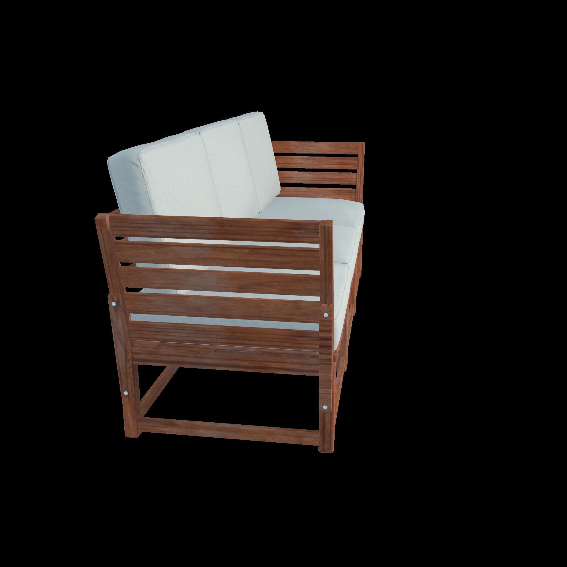 Sofa Three Seater low Poly 3d model 3D model_13