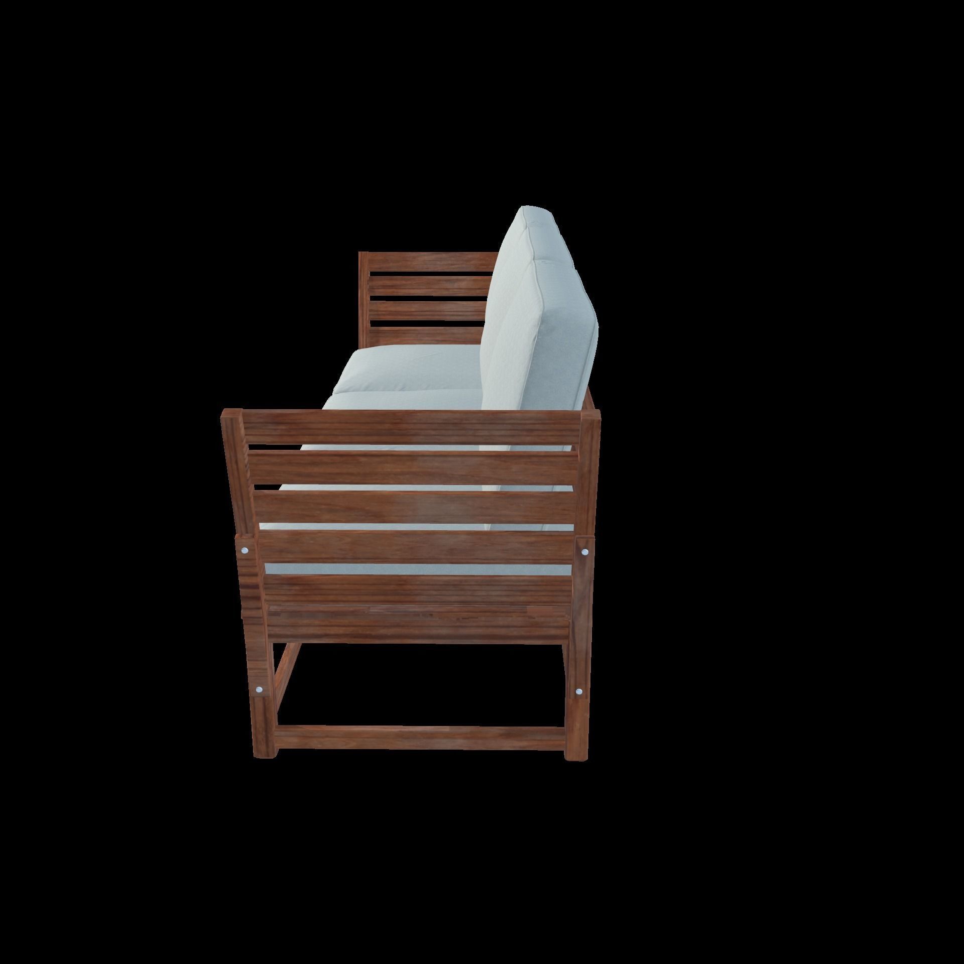 Sofa Three Seater low Poly 3d model 3D model_4
