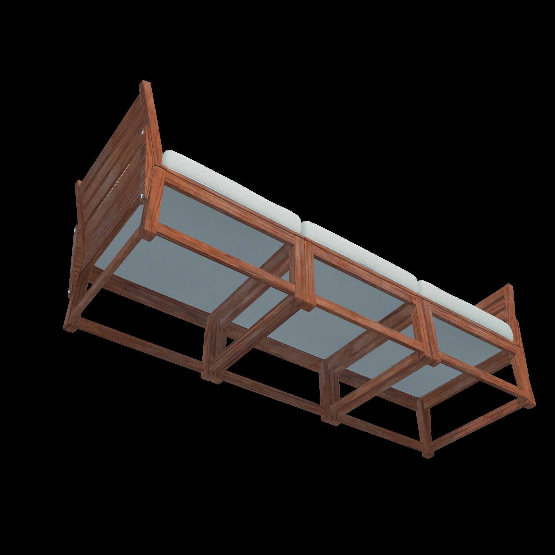 Sofa Three Seater low Poly 3d model 3D model_16