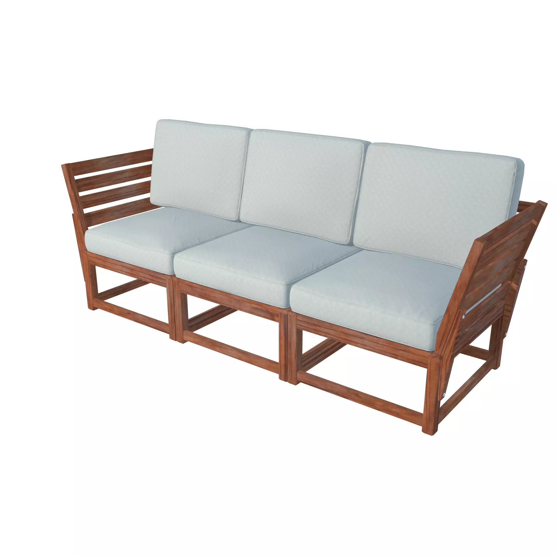 Sofa Three Seater low Poly 3d model 3D model_0