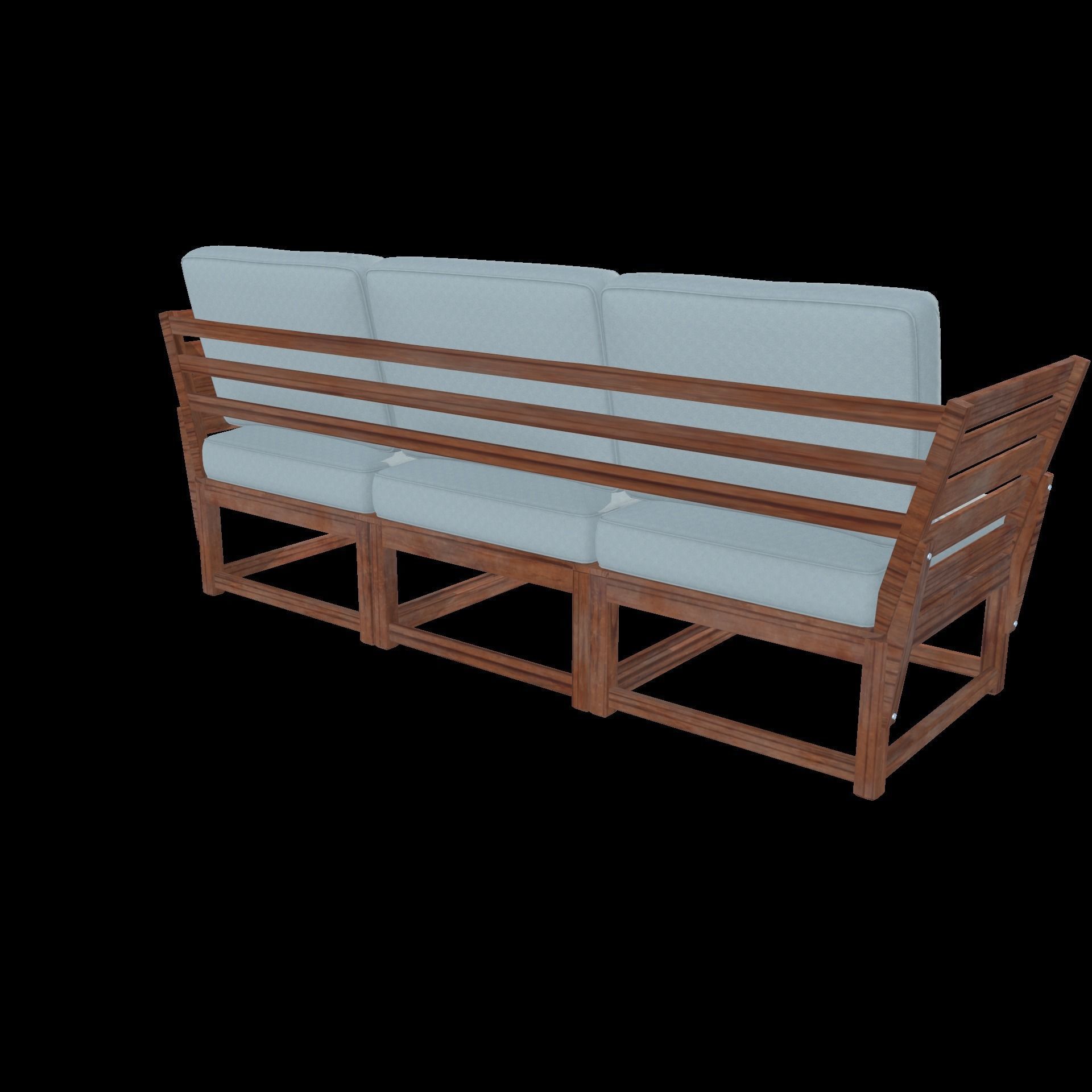 Sofa Three Seater low Poly 3d model 3D model_12