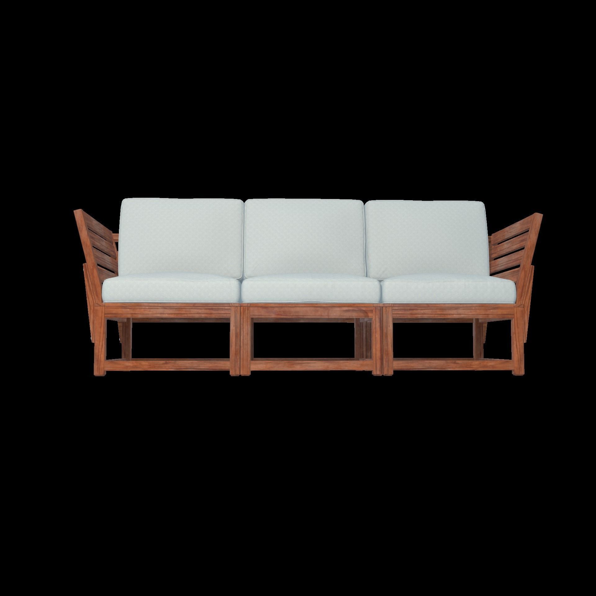 Sofa Three Seater low Poly 3d model 3D model_9