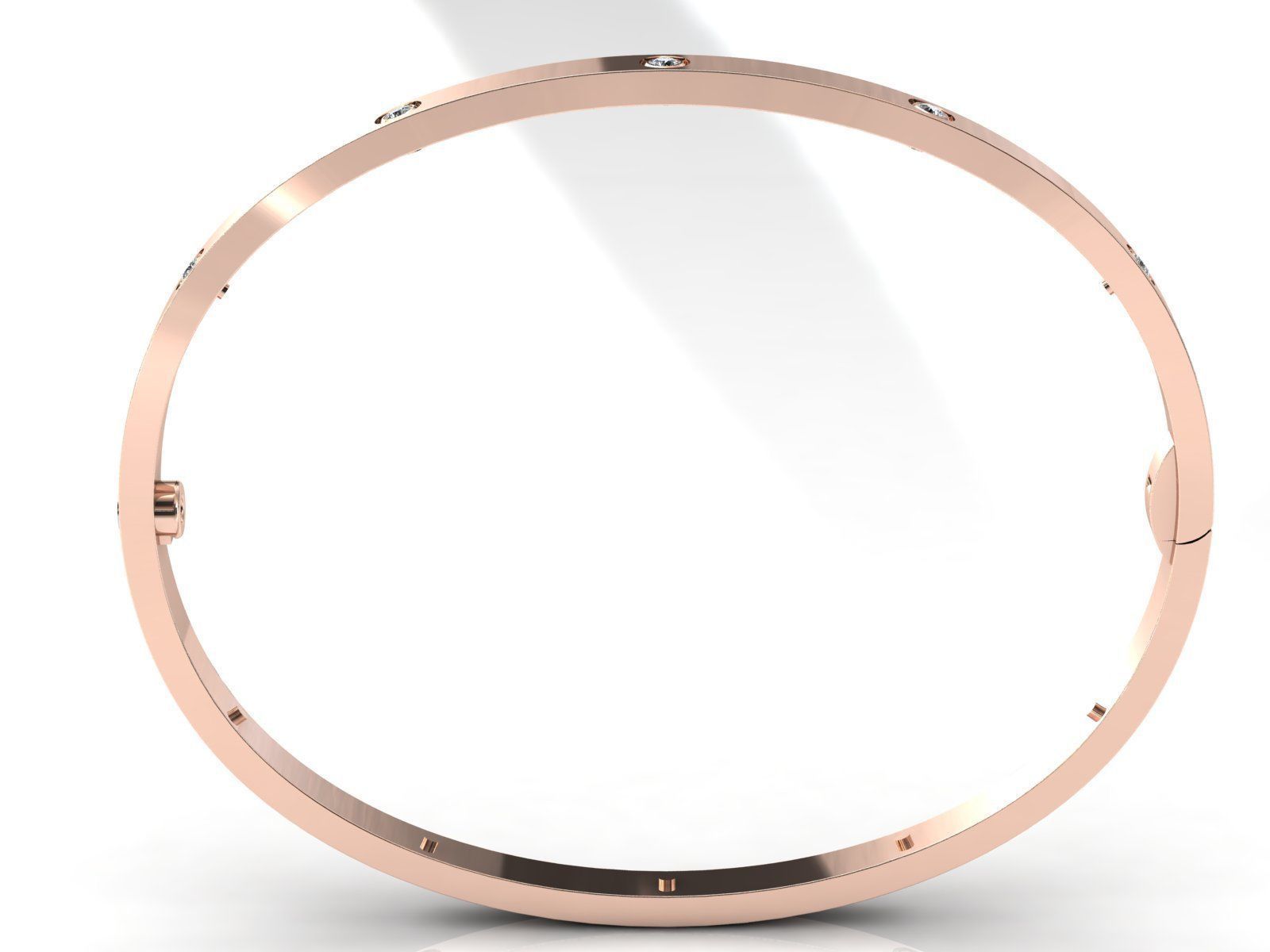 Love Small C Bracelet Diamonds or Screws 16 cm 3D print model_2